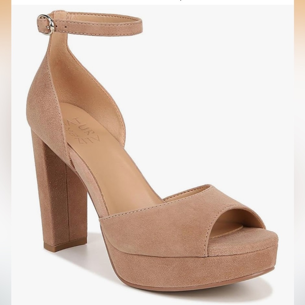 Naturalizer Suede Melina Platform Heel Sandals peep toe